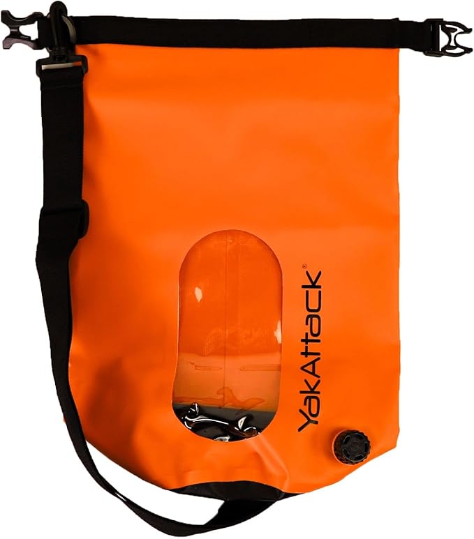 YakAttack 5L Roll-Top Waterproof Dry Bag with Air Valve | Durable & Water Resistant | Compact Storage | Remove Trapped Air | Additional Buoyancy | Dry Bag for Kayaking, Hiking, Boating & Camping