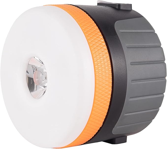 LIT-PaTH LED Camping Light, Rechargeable Lantern with Magnet Base, 4400 mAh, Survival Kit for Emergency, Hurricane, Outage, Large Orange, 2 Pack
