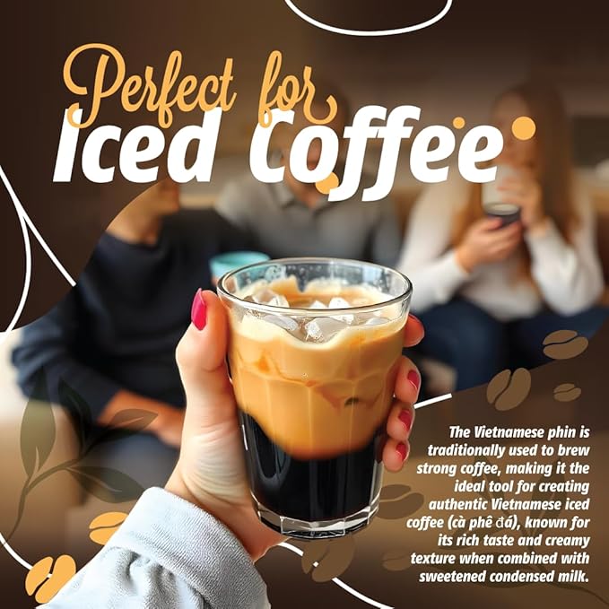 Birdee Vietnamese Coffee Dripper - 12oz (Pack of 2), Stainless Steel, Medium Drip Filter, Durable, Dishwasher Safe, Home Use, Travel, Camping, Gift Sets