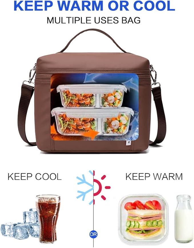 NOL Natural Organic Lifestyle Insulated Lunch Bags for Women Cooler Bag Lightweight Nylon Waterproof Lunch Box For Work