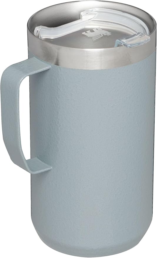 Stanley Stay-Hot Camp Mug 24 oz | Press Fit Drink Through Lid | Cup for Coffee, Tea and Drinks | Insulated Stainless Steel Coffee Mug | BPA-Free | Hammertone Silver