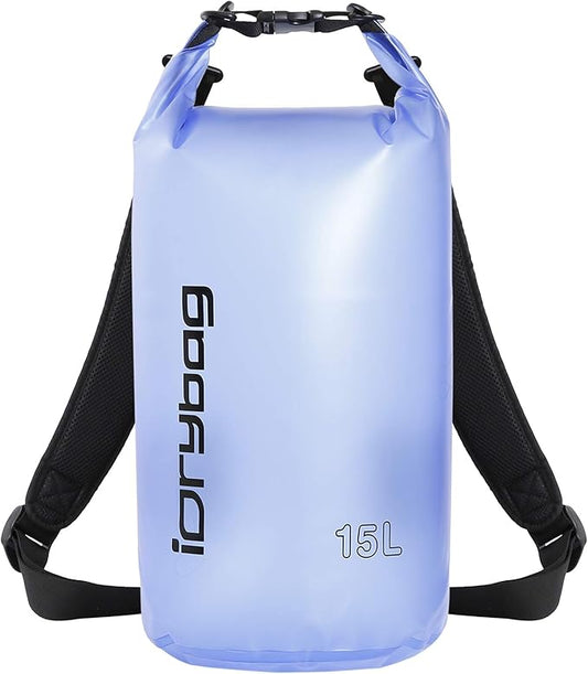 IDRYBAG Clear Dry Bag Waterproof 2L/5L/10L/15L/20L, Small Dry Sack Waterproof Bag for Kayaking