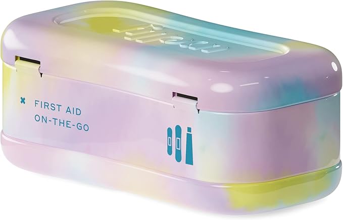 Welly Quick Fix Colorwash, On The Go First Aid Kit, Assorted Bandages, Ointments, and Hand Sanitizer, Tie Dye Patterns, 2 Pack