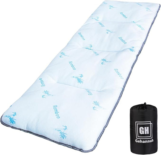 Gehannah Thick Camping Sleeping Pad, Soft Comfortable Microfiber Camping Cot Pads for Adults, Lightweight Foldable Sleeping mats for Traveling Hiking Backpacking Traveling