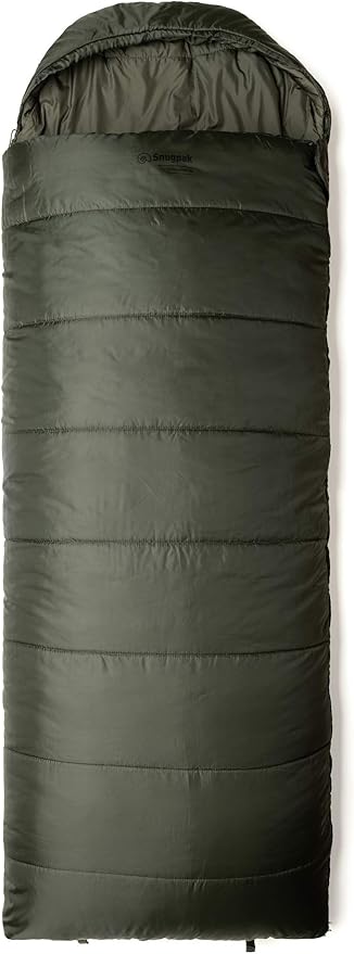 Snugpak Basecamp Ops Navigator Sleeping Bag with Compression Stuff Sack, Left Hand Zip, Olive