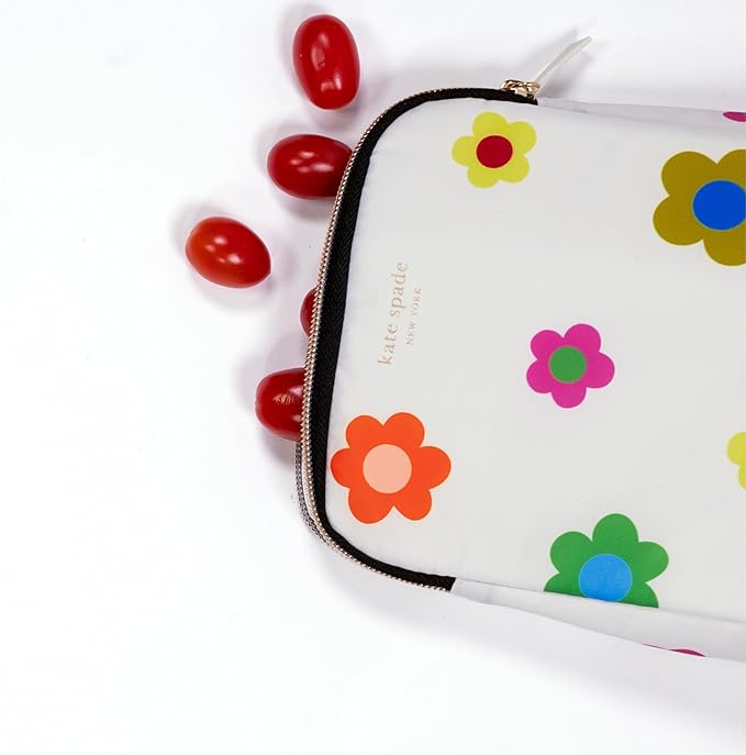 kate spade new york Insulated Snack Bag Keeper with Zipper, Reusable Thermal Sandwich Bag Holders for Lunch Bag, Gingham Garden