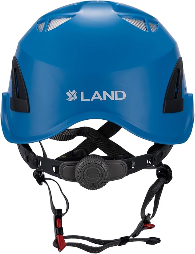 Land Helmets ClimbPro Safety Helmet for Rock Climbing – Lightweight & Durable Hard Shell with Adjustable Chin Strap and Accessory Slots – Ideal for Indoor & Outdoor Adventure