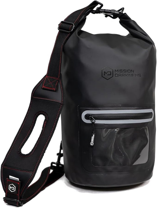 Mission Darkness Dry Shield Faraday Tote 15L // Waterproof Dry Bag for Electronic Device Security & Transport // Signal Blocking, Anti-Tracking, EMP & CME Shield, Data Privacy for Mobile Devices