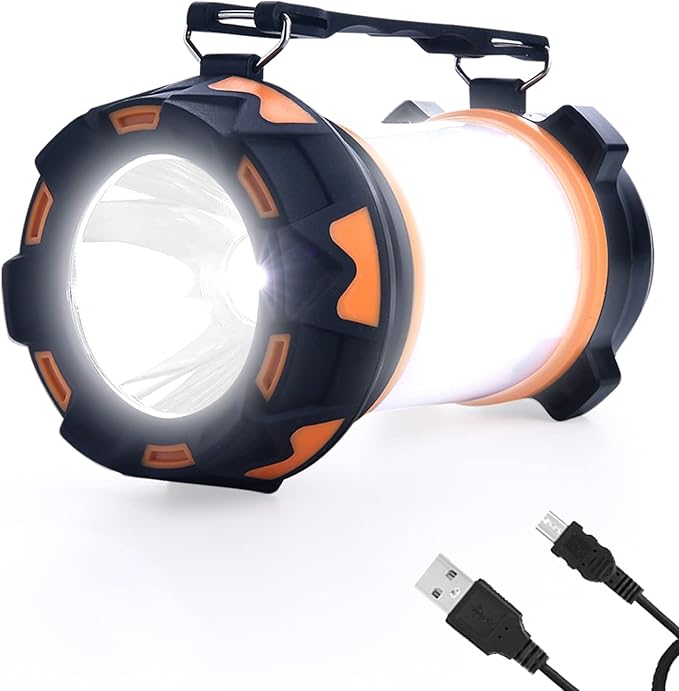 AYL LED Camping Lantern Rechargeable, Super Bright Lantern Flashlight and 360 Degree Illumination, Power Bank, IPX4 Waterproof for Hurricane Emergency Survival, Power Outages, Hiking, Home, Tent Light