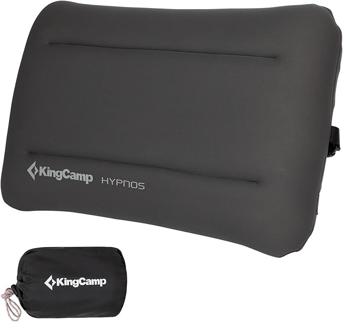 KingCamp Camping Pillow, Inflatable Ultralight Travel Outdoor Large Pillow with Air Chamber & Removable Memory Foam Lightweight Cover for Backpacking Hiking Road Trip Airplane Sleeping Solution