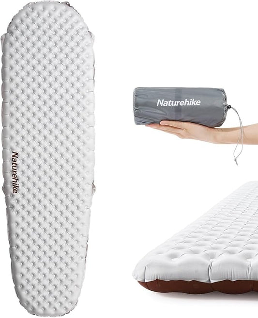 Naturehike 5.8/8.8 R-Value Camping Sleeping Pad,3.1"-4.7" Ultra-Thick,1-1.4LB Ultralight Camping Mat with Inflatable Bag,Backpacking Inflatable Foam Camping Mat for Car,Hiking