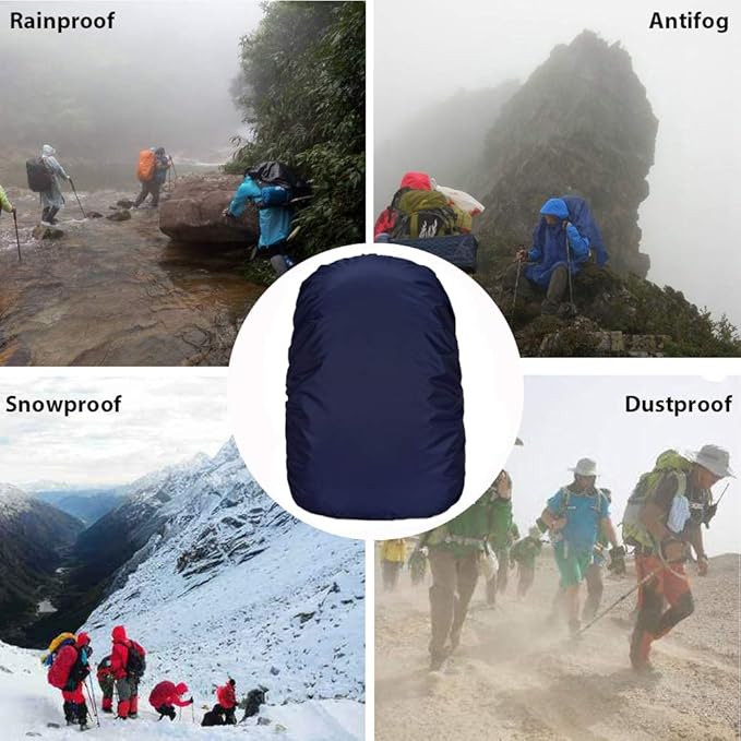 Waterproof Backpack Rain Cover with Anti Slip Buckle Strap for Camping, Hiking, Traveling, Hunting, Biking, 15-80L