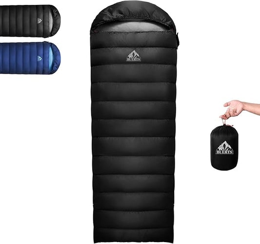Lightweight Sleeping Bag for Adults. 59-24°F.Weighs only 1.85/2.68lb. Down Sleeping Bag for Hiking, Camping, Mountaineering, Adventure and Backpacking.