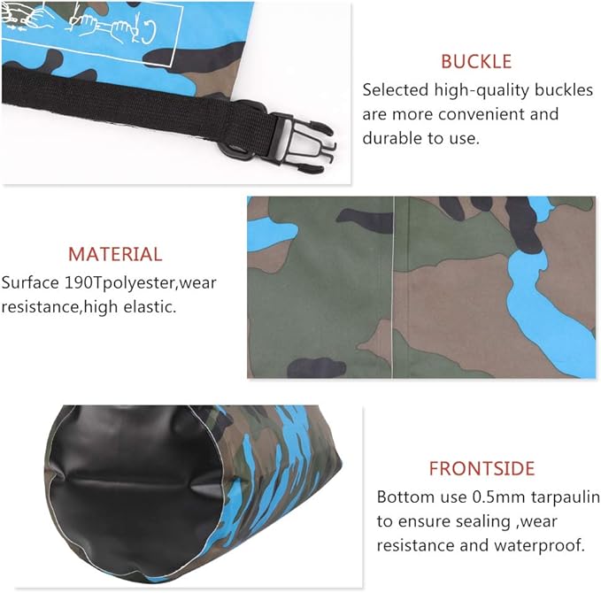 Waterproof Dry Bag 2L/5L/10L/15L/20L/30L, Roll Top Sack Keeps Gear Dry for Kayaking, Rafting, Boating, Swimming, Camping, Hiking, Beach, Fishing with Free Waterproof Phone Case