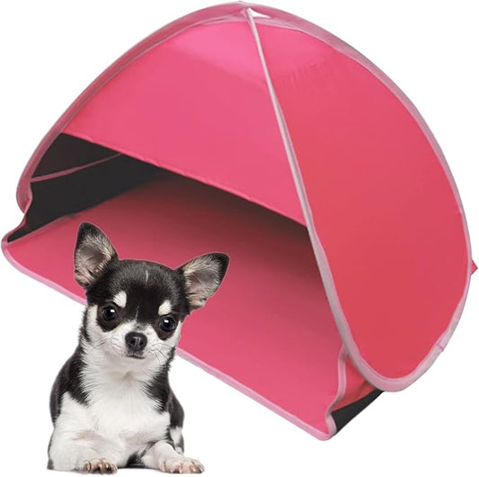 Mini Head Shelter Tent, 1 Pack Foldable Pop Up Beach Tent Sun Shelter for Anti-UV Pet Beach Sun Shelter for Outdoor Camping Picnic Beach, Pink-Vinyl M