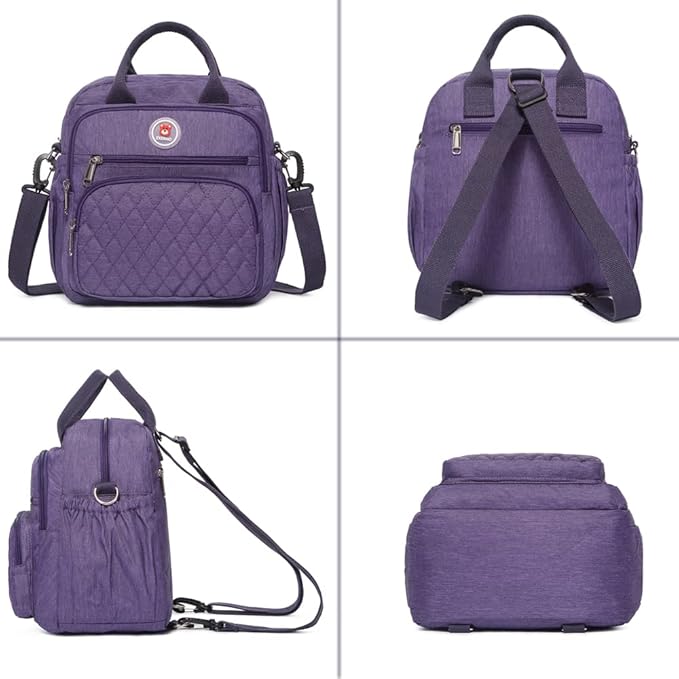 Insulated Lunch Bag Rucksack for Women/Men, 3 carrying way Lunch Tote, Large Waterproof Cooler Box with Side pockets for Adults, Work, Beach, Picnic, Purple