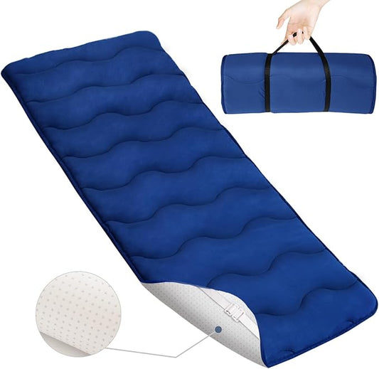 Cot Mattress Pad, 30"x75" Quilted Foam Camping Cot Mattress Topper with Anti-Slip Bottom, Breathable & Comfortable Cot Pads for Camping/Rv Bunk/Narrow Twin Beds, Sleeping Cot Mattress Pad Only
