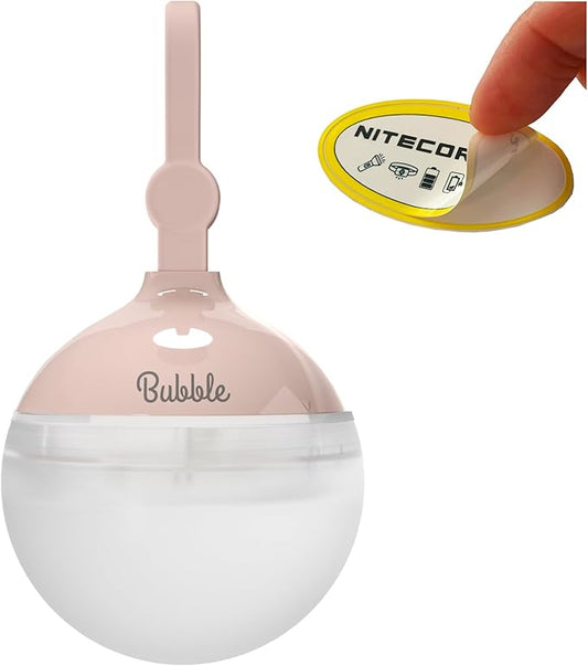 NITECORE Bubble Camping LED Lantern, 100 Lumen Bright Portable Lightweight Stylish Tent Lamp Hurricane Power Outage Outdoor Emergency Light with Nitecore Sticker (Pink)