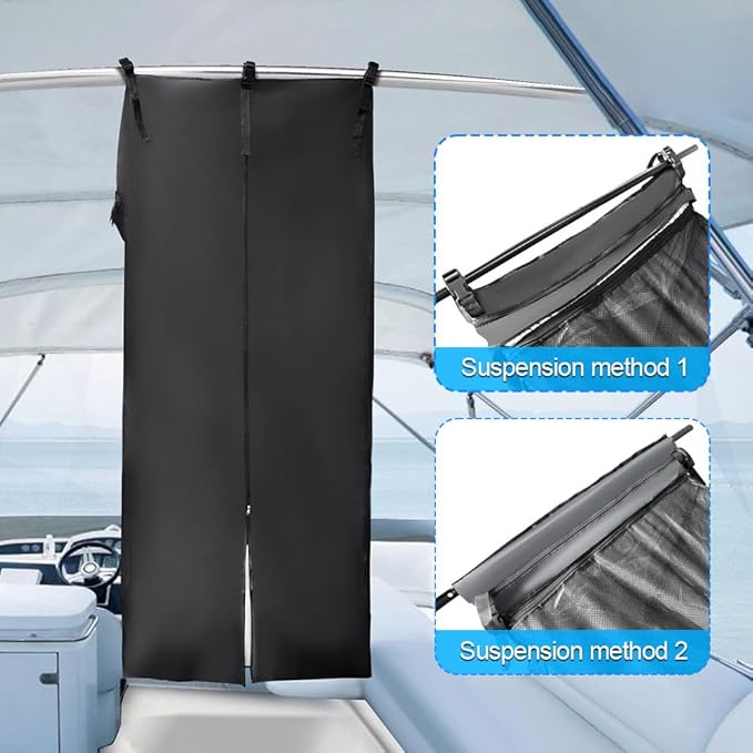 Pontoon Boat Privacy Tent Boats Curtain with Storage Bag Waterproof Portable Adjustable Hanging Changing Install Under Bimini Top 72" H 30" L 27" W