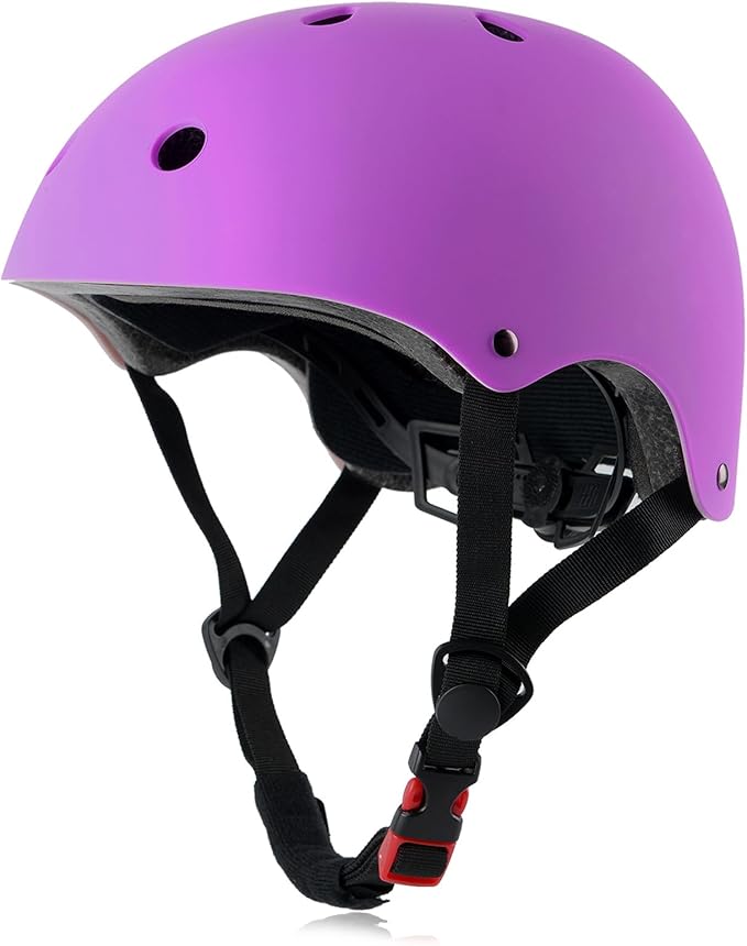 Skateboard Bike Helmet, Lightweight Adjustable, Multi-Sport for Bicycle Skate Scooter, 3 Sizes for Adult Youth & Kids