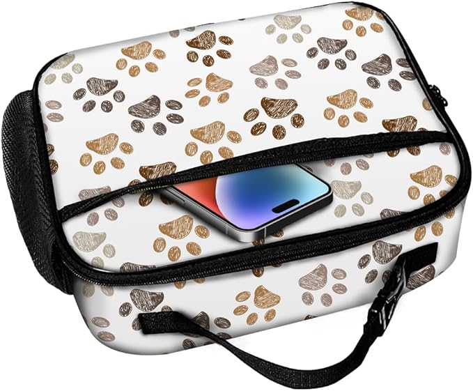 Paw Print Lunch Bag Reusable Insulated Lunch Box Keep Food Cooler Thermal Lunch Tote for Women Men