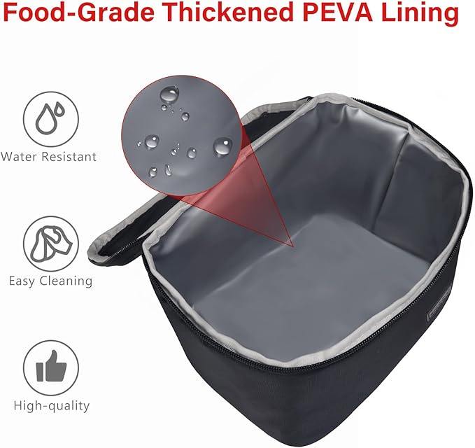 Gloppie Insulated Lunch Bag Lunch Box for Men Women Lunchbox Cooler Bag for Work Picnic, Idea for Gift, Black