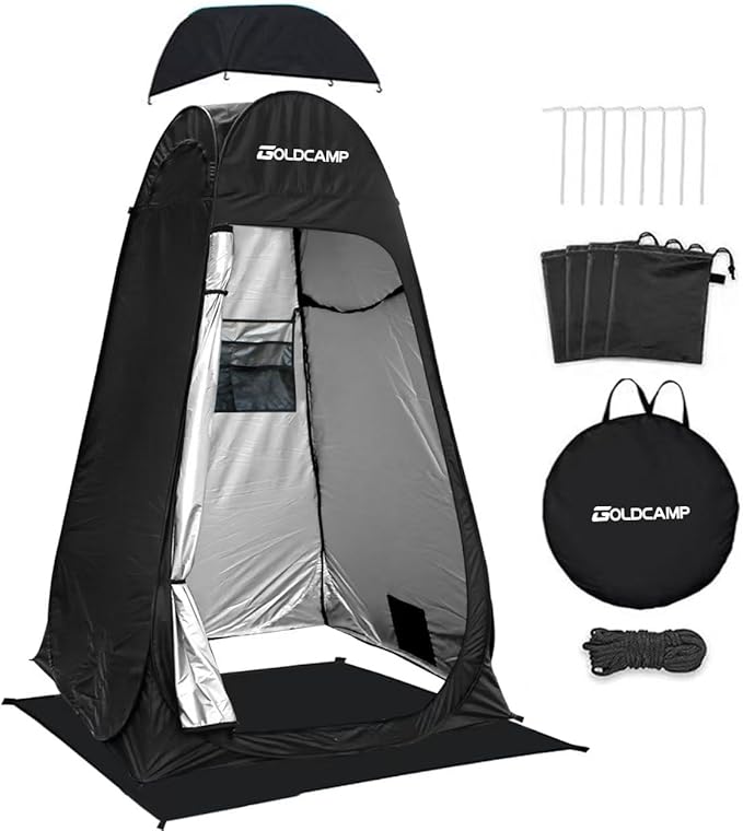 GOLDCAMP Camping Shower Tent Privacy Tent - Pop Up Changing Toilet Portable Sun Shelters Dressing Room Instant Outdoor for Camping Hiking Beach Picnic Fishing with Carrying Bag