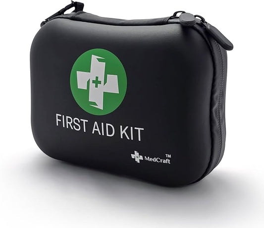 Travel Size 120 Piece First Aid Kit for Camping, Hiking, Boating, or Car- Perfect for Dorm Room Essentials, Boat Accessories, Camping Essentials, Survival Gear and Supplies, Emergency Supplies