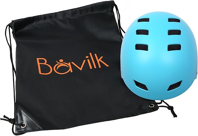 Bike Helmet 3 Sizes for Teenager Kids Youth Adults,Bavilk Skateboard Helmet Adjustable Multi-Sport Bicycle Cycling Scooter Roller Skate Inline Skating Rollerblading for Girls Boys Women Men Teen