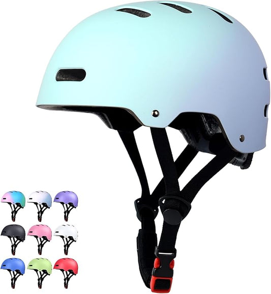 Skateboard Bike Helmet for Adults Women Men Youth Kids (2-3-5-8-14+ Years Boys Girls) - Lightweight Multi-Sport Adjustable Helmets for Bicycle Skateboard Scooter Skate Cycling