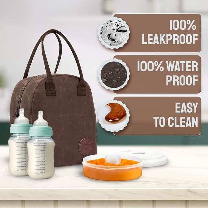 Insulated Lunch Bag for Women & Men (Chocolate Brown)