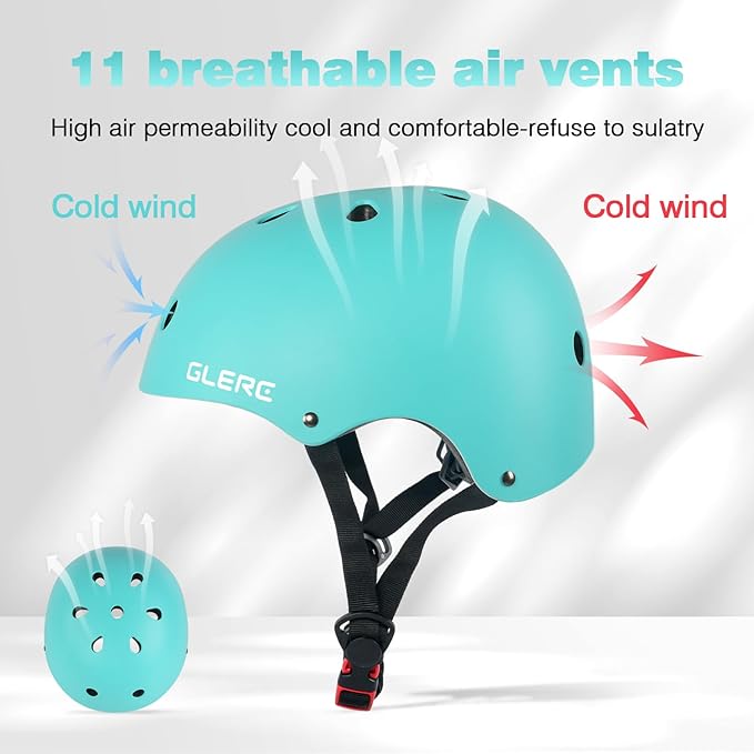 Glerc Warrior Kids Bike Helmet, Adjustable Toddler Helmet for Age 3-16 Years Boys Girls, Sport Helmet for Skateboard Scooter Skating Skiing Climbing & Lightweight, Multiple Colors