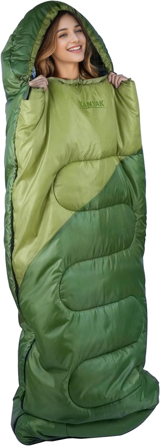Camping Sleeping Bag, 32℉ Sleeping Bags for Adults Kids Teens Cold Weather Warm Sleeping Bag Winter for 3-4 Season Camping, Camping Gear Equipment, Traveling, and Outdoors