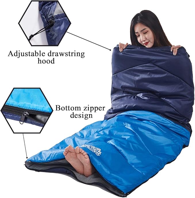 Sleeping Bag 4 Seasons Adults & Kids for Camping Hiking Trips Warm Cool Weather,Lightweight and Waterproof with Compression Bag,Indoors Outdoors Activities