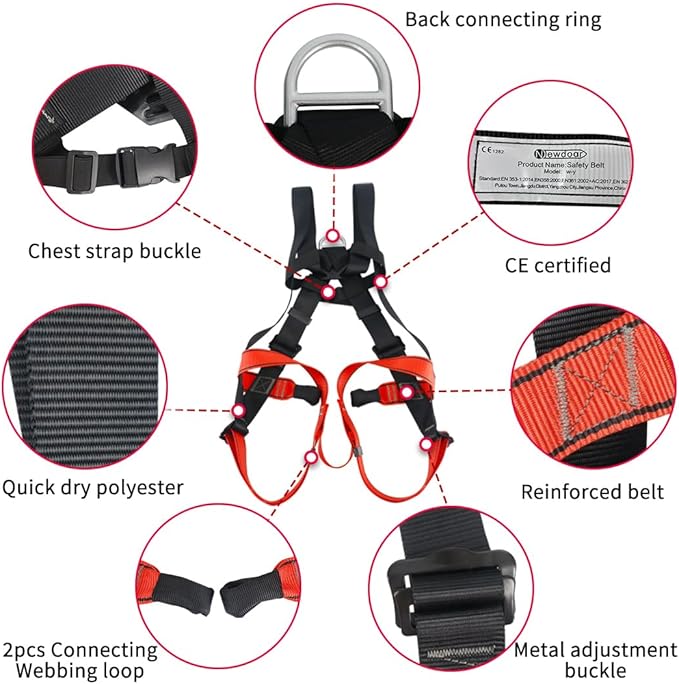 NewDoar Climbing Harness CE Certification Rock Climbing Rappelling Equipment Body Guard Protect Rappelling Rescuing Equip