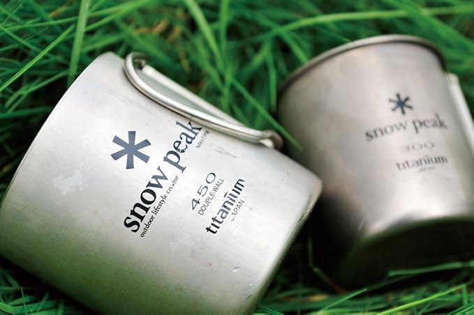 Snow Peak Double Wall Titanimum Insulated Mug, Lightweight, Durable, Camping, 300ml