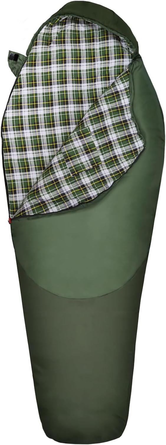 Cold Weather Mummy Sleeping Bag Flannel 0 Degree Winter Sleeping Bag Machine Washable Heavy Duty for Adults,Teenager with Compression Sack 4 Seasons for Camping Hiking Traveling