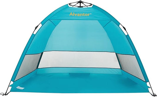 Alvantor Beach Tent Coolhut Plus Beach Umbrella Sun Shelter Cabana Automatic Pop Up UPF 50 Sun Shade Portable Camping Hiking Canopy Easy Set Up Light Weight Windproof Stable 2-3 Person