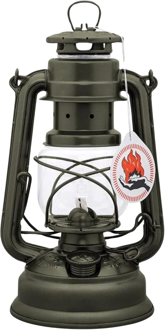 Galvanized Storm Lantern, Green, 26 cm