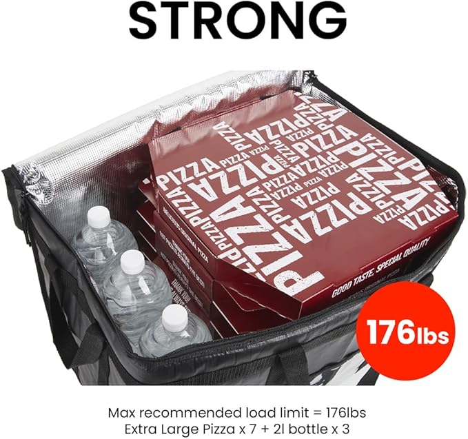 NZ home Durable 3XL PRO Insulated Cooler Bag and Food Warmer for Delivery & Grocery Shopping with Zippered Top, Red Commercial Grade (1 Pack)