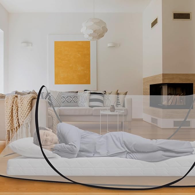 Pop Up Mosquito Net for Bed, Adjustable Anti Mosquito Bed Canopy, Fly Net Tent for Single, Indoor & Outdoor(78 * 56 * 31 inch)