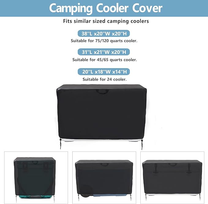 Kingling Cooler Cover, Waterproof Outdoor Rolling Ice Chest Wheeled Camping Cooler Cover