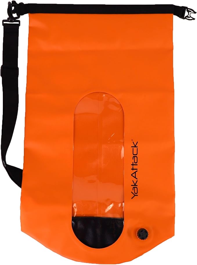 YakAttack 20L Roll-Top Waterproof Dry Bag with Air Valve | Durable & Water Resistant | Compact Storage | Remove Trapped Air | Additional Buoyancy | Dry Bag for Kayaking, Hiking, Boating & Camping