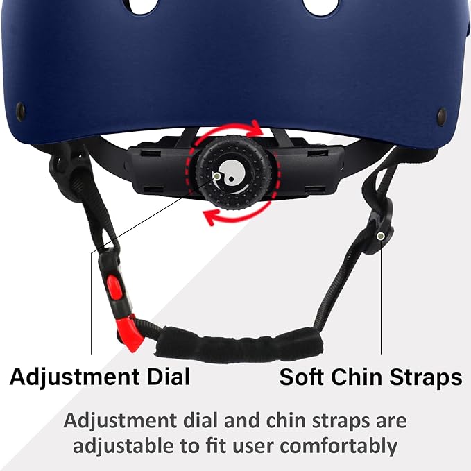 Skateboard Bike Helmet, Lightweight Adjustable, Multi-Sport for Bicycle Skate Scooter, 3 Sizes for Adult Youth & Kids