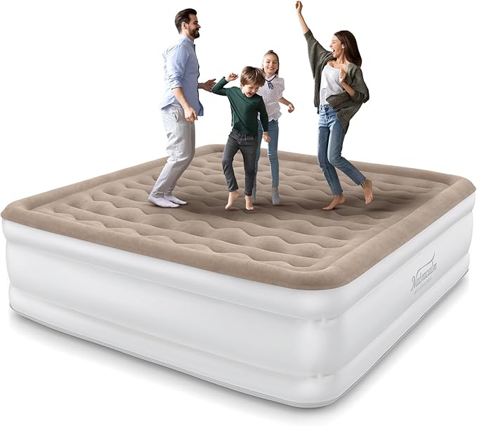 Air Mattress King with Built in Pump, Upgraded 20” Raised Blow Up Mattress, Inflatable Mattress for Camping Guest Home, Fast Inflation, King Size Air Bed, colchon inflable