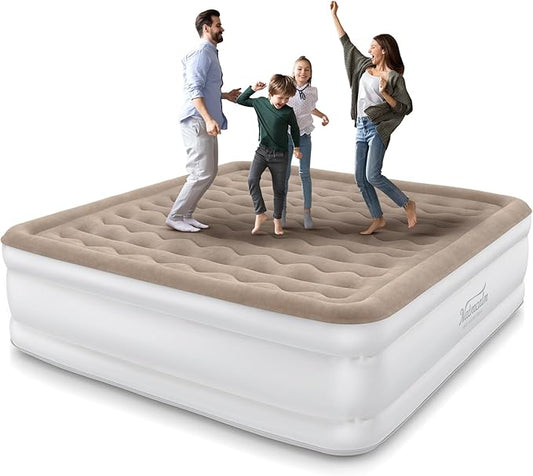 Air Mattress King with Built in Pump, Upgraded 20” Raised Blow Up Mattress, Inflatable Mattress for Camping Guest Home, Fast Inflation, King Size Air Bed, colchon inflable
