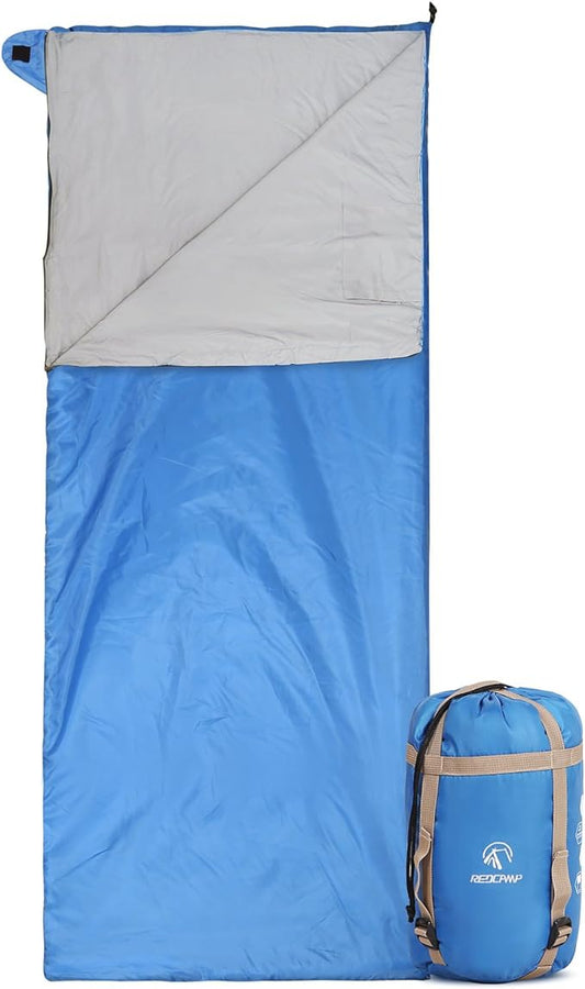 REDCAMP Ultra Lightweight Sleeping Bag for Backpacking, Comfort for Adults Warm Weather, with Compression Sack