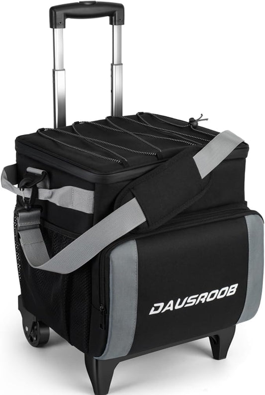 Rolling Cooler with Wheels, Heavy Duty Leakproof Soft-Sided Ice Chest, 12Hrs Ice Retention & Enhanced Stability Wheeled Coolbag, Insulated Travel Cooler for Camping,Grocery,Beach,Outdoor