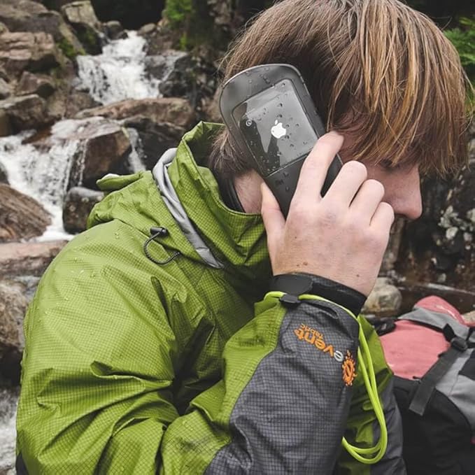Aquapac Waterproof Phone Case, Mini, Grey, Lanyard, iPhone and Android, Made in The UK, Hiking, Mountain Biking, Running Accessory, Travel Essential, 5 Year Warranty. IPX8 Certified to 30 ft deep.