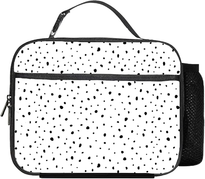 Polka Dot Lunch Bag Reusable Insulated Lunch Box Keep Food Cooler Thermal Lunch Tote for Women Men